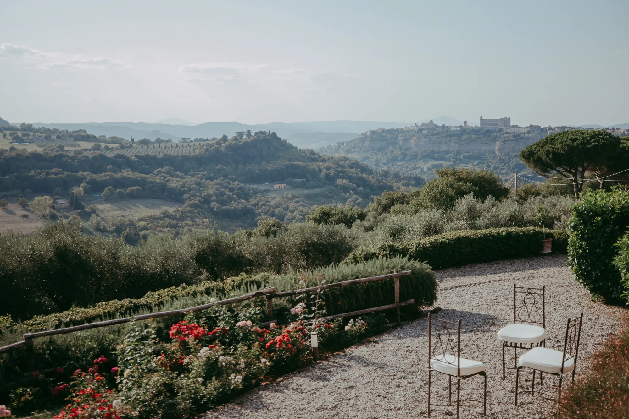 Umbrian hills panorama at sunset